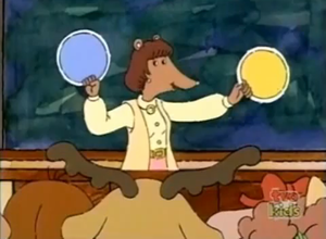 Rodentia Ratburn, substituting for her brother in the classroom.