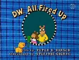 D.W. All Fired Up Title Card.png