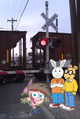 Timmy Turner, Arthur, and Buster and Railroad Crossing Signal PNG.PNG