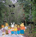 Arthur and Friends at Railroad Crossing in Felton, California.PNG